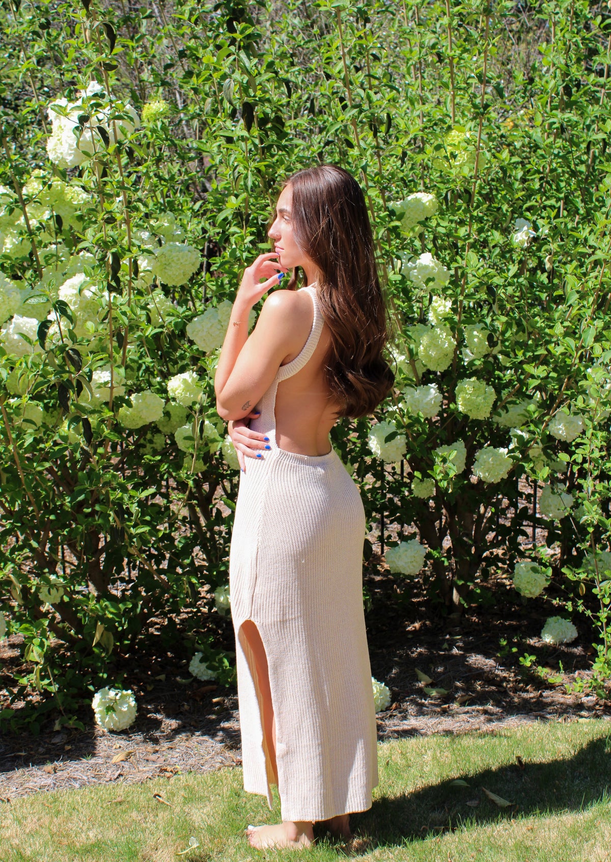 Backless High Neck Maxi Dress